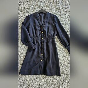 Sandro Black Dress with Gold Accents Size 42